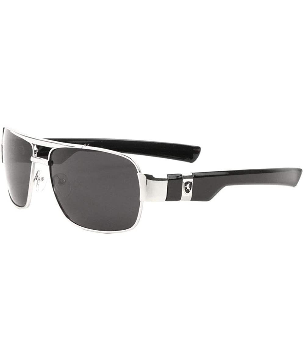 Square Flat Top Modern Square Aviator Sunglasses - Silver - CJ199D6SZNC $34.49