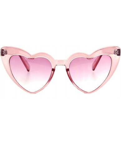 Oversized Womens Oversized Cateye Heart Shape Sunglasses Translucent Colors UV 400 - Pink - CD18O8UU3UC $20.27