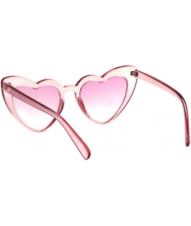 Oversized Womens Oversized Cateye Heart Shape Sunglasses Translucent Colors UV 400 - Pink - CD18O8UU3UC $20.27