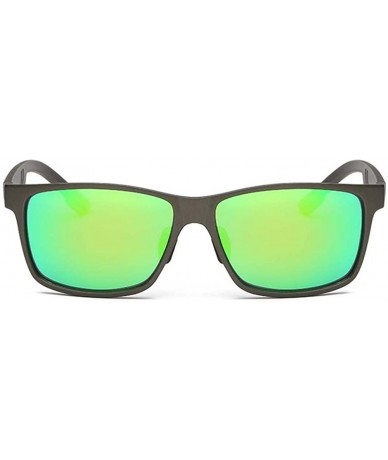 Goggle Men 's Polarized Sunglasses Retro Color Film Sunglasses - Gray Frame Green Color Lens - CR185O5TAU4 $49.17