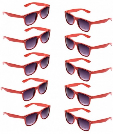 Square 10 Packs UV Protection Neon Colors 80's Retro Style Party Favors Sunglasses - Red - CT18CGTHAE5 $30.15