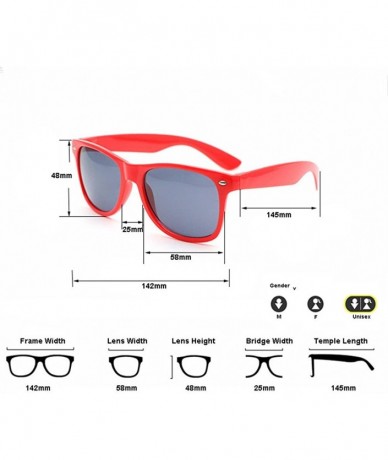 Square 10 Packs UV Protection Neon Colors 80's Retro Style Party Favors Sunglasses - Red - CT18CGTHAE5 $30.15