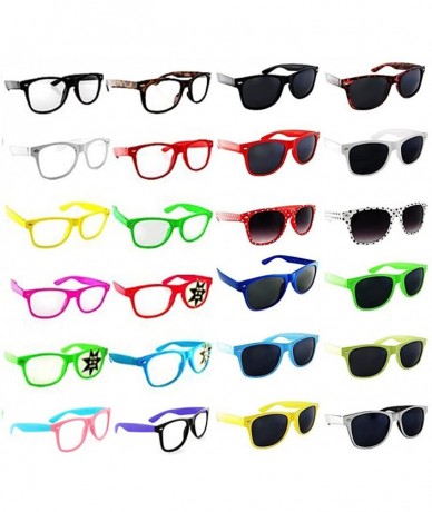 Wayfarer Buddy Holly Retro Classic 24 Pack Mix Party Favors Gifts - Mix of Clear and Dark Lens - C1121MXOE2P $51.68