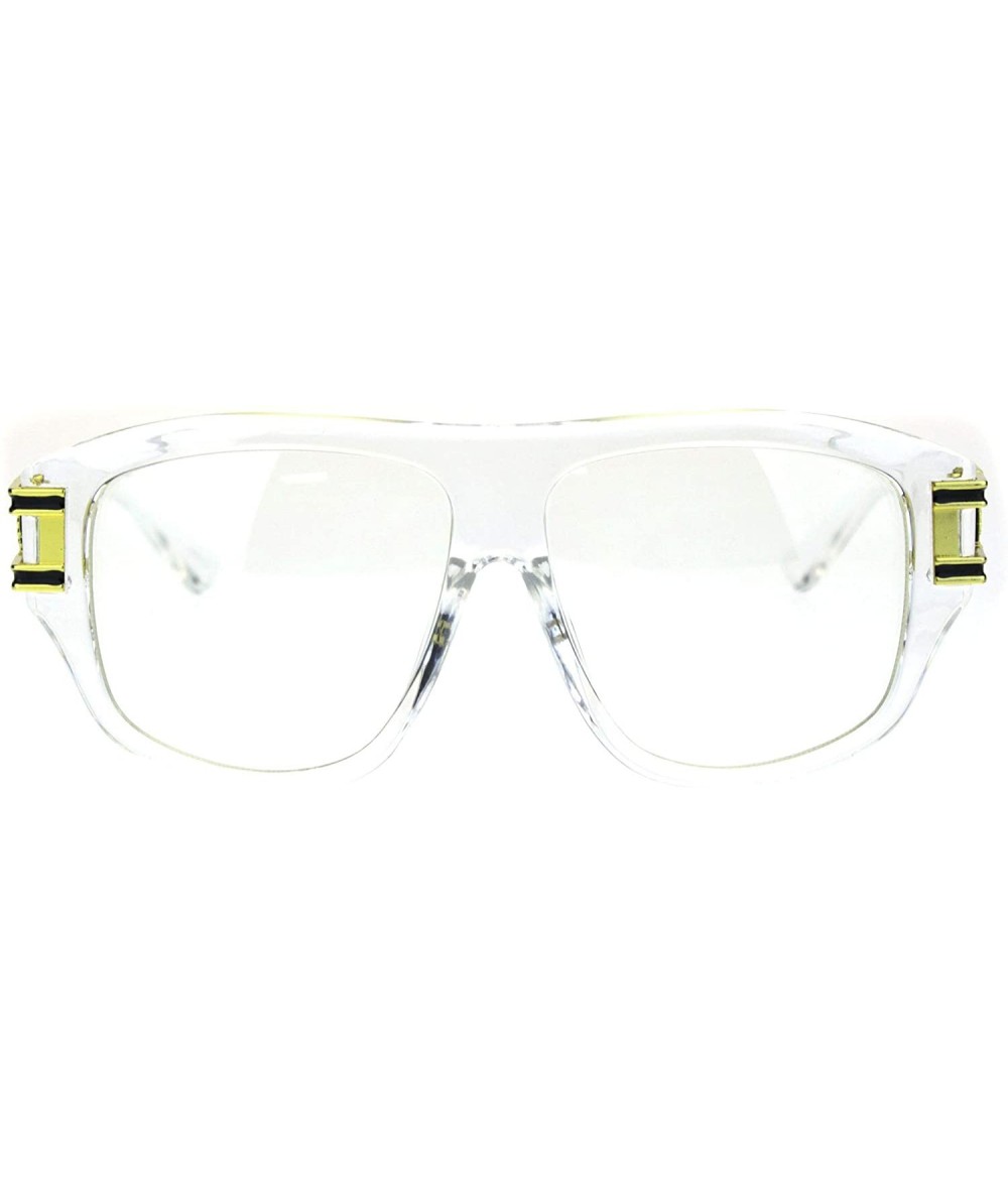 Oversized Old School Bad Rapper Baller Thick Plastic Clear Lens Eyeglasses - Clear - C118QNOXWRU $23.39