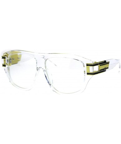 Oversized Old School Bad Rapper Baller Thick Plastic Clear Lens Eyeglasses - Clear - C118QNOXWRU $23.39