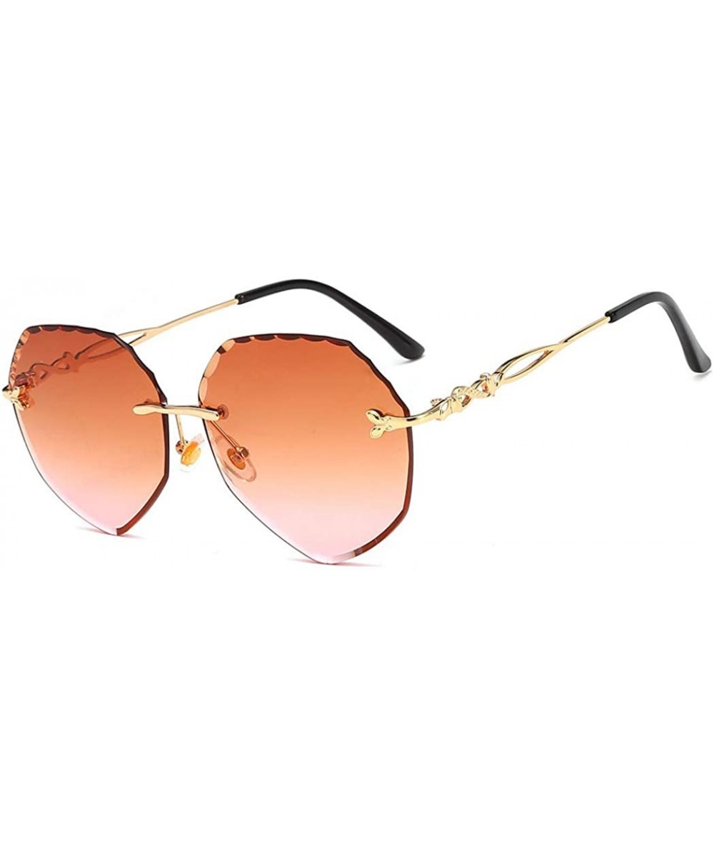 Cat Eye Fashion ladies sunglasses - exquisite women's men's cat eye sunglasses frameless sunglasses - C - C518RRAO0HE $79.48