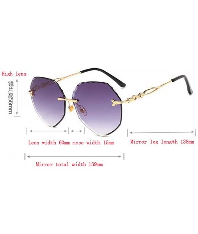 Cat Eye Fashion ladies sunglasses - exquisite women's men's cat eye sunglasses frameless sunglasses - C - C518RRAO0HE $79.48