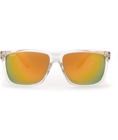 Rectangular Surge Polarized Sunglasses by Dimensional Optics - Agent Orange - C218D465625 $39.22