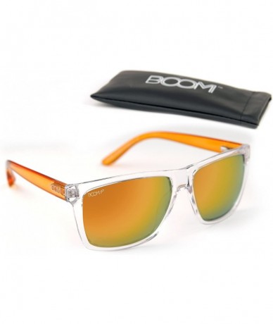 Rectangular Surge Polarized Sunglasses by Dimensional Optics - Agent Orange - C218D465625 $39.22