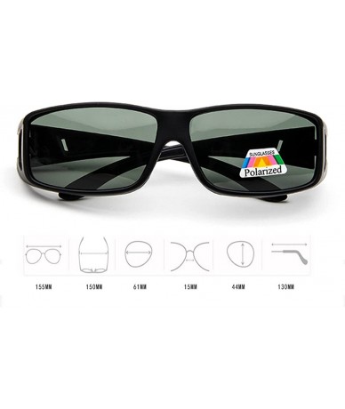 Sport Men's Rectangular Sports Polarized Sunglasses 100% UV Protection - Mat Black - CS18E7RQN3R $23.62