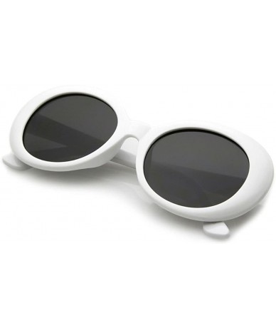 Goggle Oval Round Retro Sunglasses Color Tint or Smoke Lenses - 1 White- Smoke - C5187W3NU27 $17.23