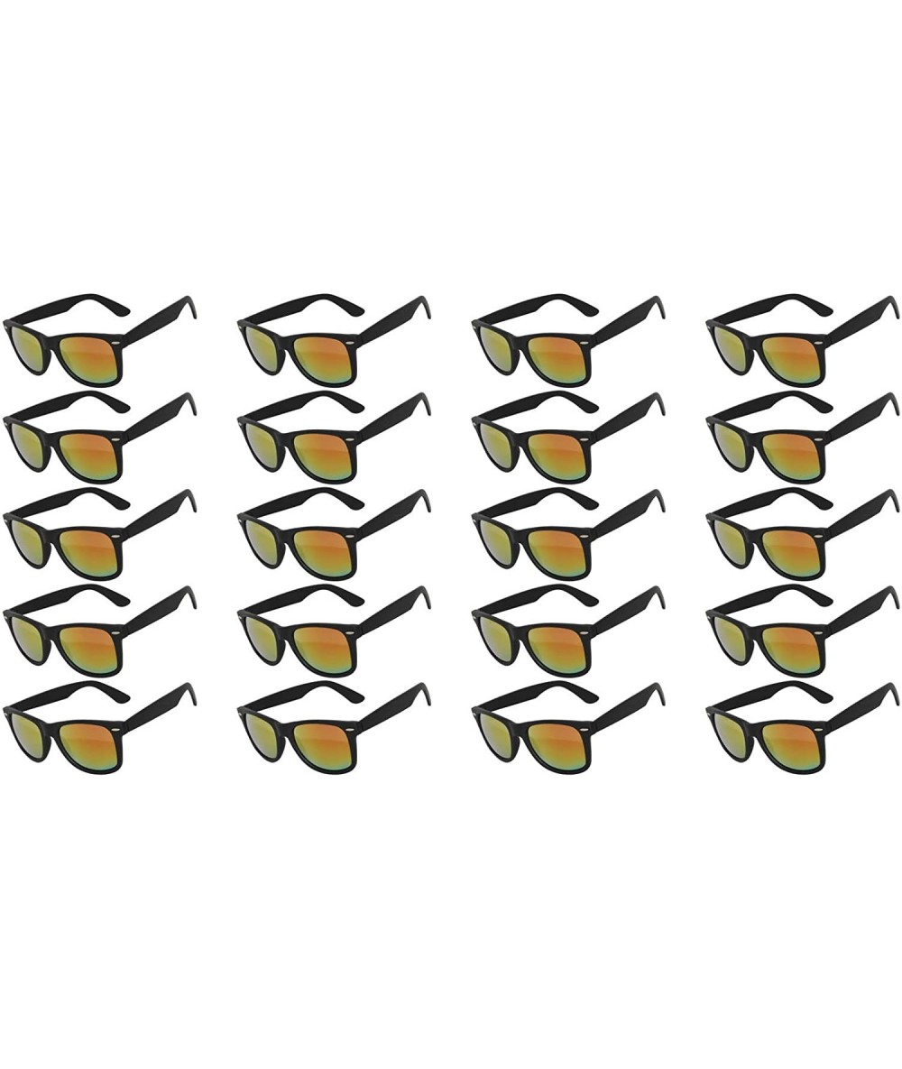 Oval 20 Pieces Per Case Wholesale Lot Sunglasses Colored Frame Full Mirror Lens - 20_pairs_matte_black - CR18CMIAKEI $63.57