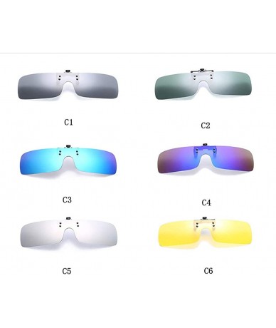 Rectangular Polarized Clip on Sunglasses Anti Glare for Prescription Eyeglasses Clip - Type 1 - C418OYTW7L6 $16.69