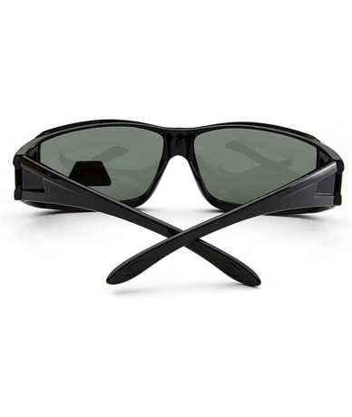 Sport Men's Rectangular Sports Polarized Sunglasses 100% UV Protection - Mat Black - CS18E7RQN3R $23.62