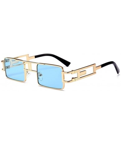 Square Hollow Legs Square Sunglasses for Women and Men Small Size Alloy Frame Sun Glasses UV400 - C1 Gold Gray - CQ198G9ORTW ...