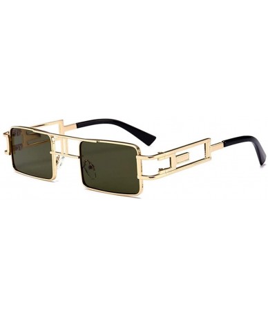 Square Hollow Legs Square Sunglasses for Women and Men Small Size Alloy Frame Sun Glasses UV400 - C1 Gold Gray - CQ198G9ORTW ...