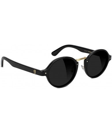 Round Prod Premium Polarized Sunglasses with 100% UV Protection and glare reduction - Black - CM18CHG3ZCD $67.83