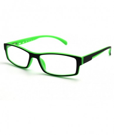 Rectangular Soft Matte Black w/ 2 Tone Reading Glasses Spring Hinge 0.74 Oz - Matte Black Green - CD12C215KPB $35.47