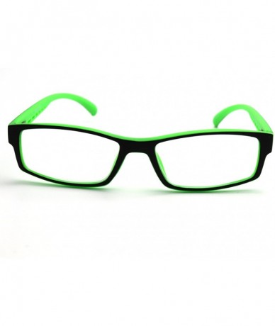 Rectangular Soft Matte Black w/ 2 Tone Reading Glasses Spring Hinge 0.74 Oz - Matte Black Green - CD12C215KPB $35.47