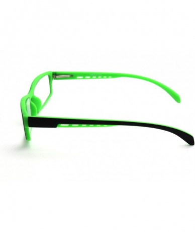 Rectangular Soft Matte Black w/ 2 Tone Reading Glasses Spring Hinge 0.74 Oz - Matte Black Green - CD12C215KPB $35.47