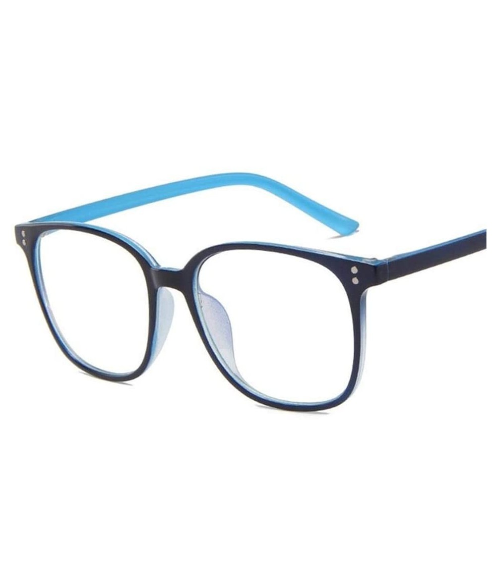 Round Women Round Plain Blue Light Blocking Glasses Clear Lens Eyeglasses Frame Clear Lens Sun Glasses-D - D - CV1904SKSW4 $4...