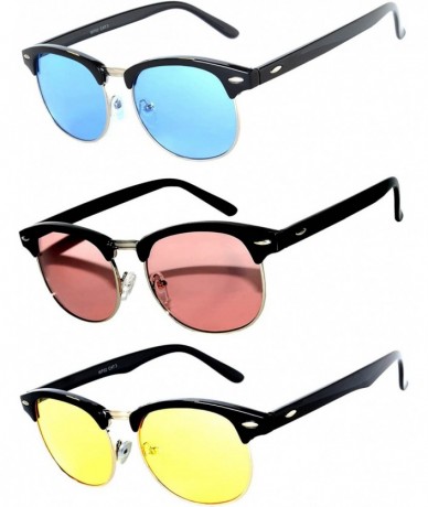 Rimless Half Frame Horned Rim Sunglasses Fashion UV Protection Brand - Half_frame_3p_mix_f - CV17XWGGGTD $22.15