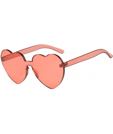 Oversized Sunglasses for Women Heart Sunglasses Vintage Sunglasses Retro Oversized Glasses Eyewear Rimless Sunglasses - E - C...