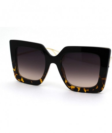 Butterfly Womens 90s Chic Thick Plastic Oversize Cat Eye Sunglasses - Black Tortoise Brown - CD18ZWQS03T $20.46