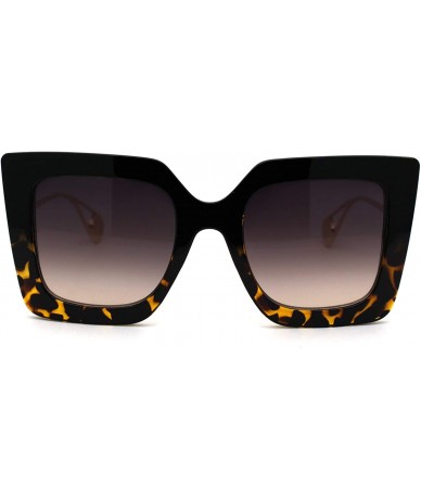 Butterfly Womens 90s Chic Thick Plastic Oversize Cat Eye Sunglasses - Black Tortoise Brown - CD18ZWQS03T $20.46