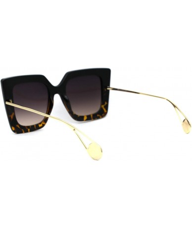 Butterfly Womens 90s Chic Thick Plastic Oversize Cat Eye Sunglasses - Black Tortoise Brown - CD18ZWQS03T $20.46