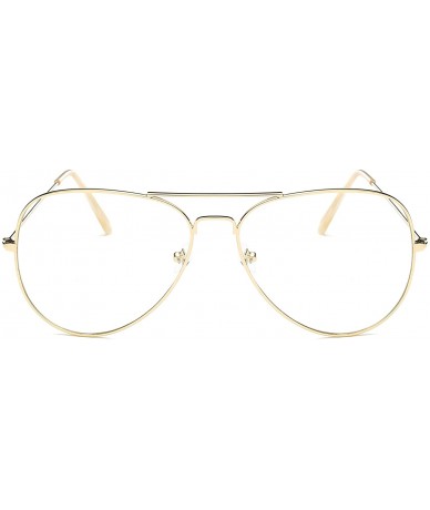 Aviator Non Prescription Premium Clear Aviator Glasses Silver Frame Fashion Eye Glasses - Matte Gold - C6182Q84GC2 $18.24