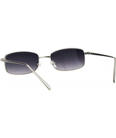 Rectangular Mens Narrow Rectangular Pimp Daddy Gold Metal Rim Sunglasses - Silver Smoke - CU18HD9TRT3 $23.10