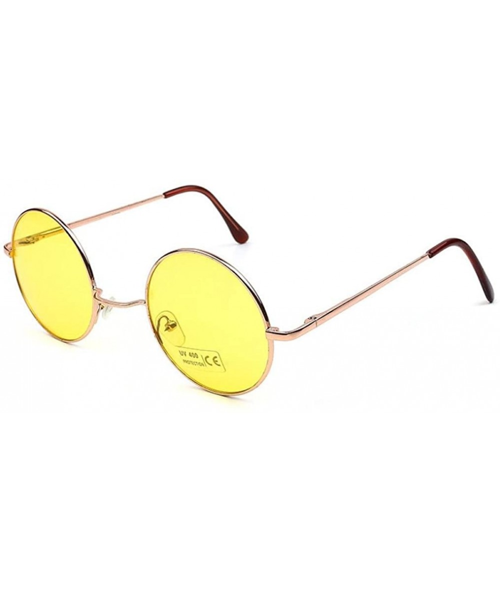 Round Men Women Round Vintage Aviator Mirrored Sunglasses Circle Eyewear Summer Outdoor Glasses - B - C1185YQTGX6 $17.99