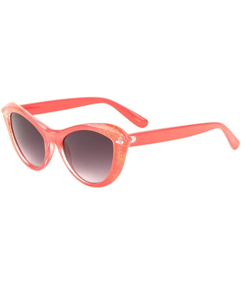 Cat Eye Budapest Crystal Glitter Retro Cat Eye Sunglasses - Red - CB198E96QQ3 $26.41