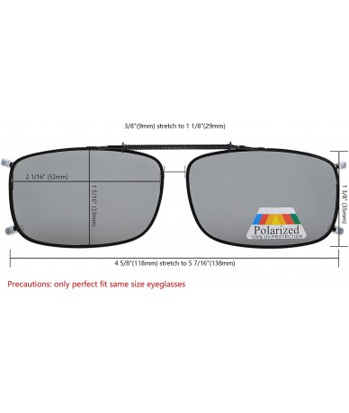 Rectangular Grey/Brown/G15 Lens 3-pack Clip-on Polarized Sunglasses 2 1/16" x1 5/16" - Mix - CS12NSFJ2W5 $31.72