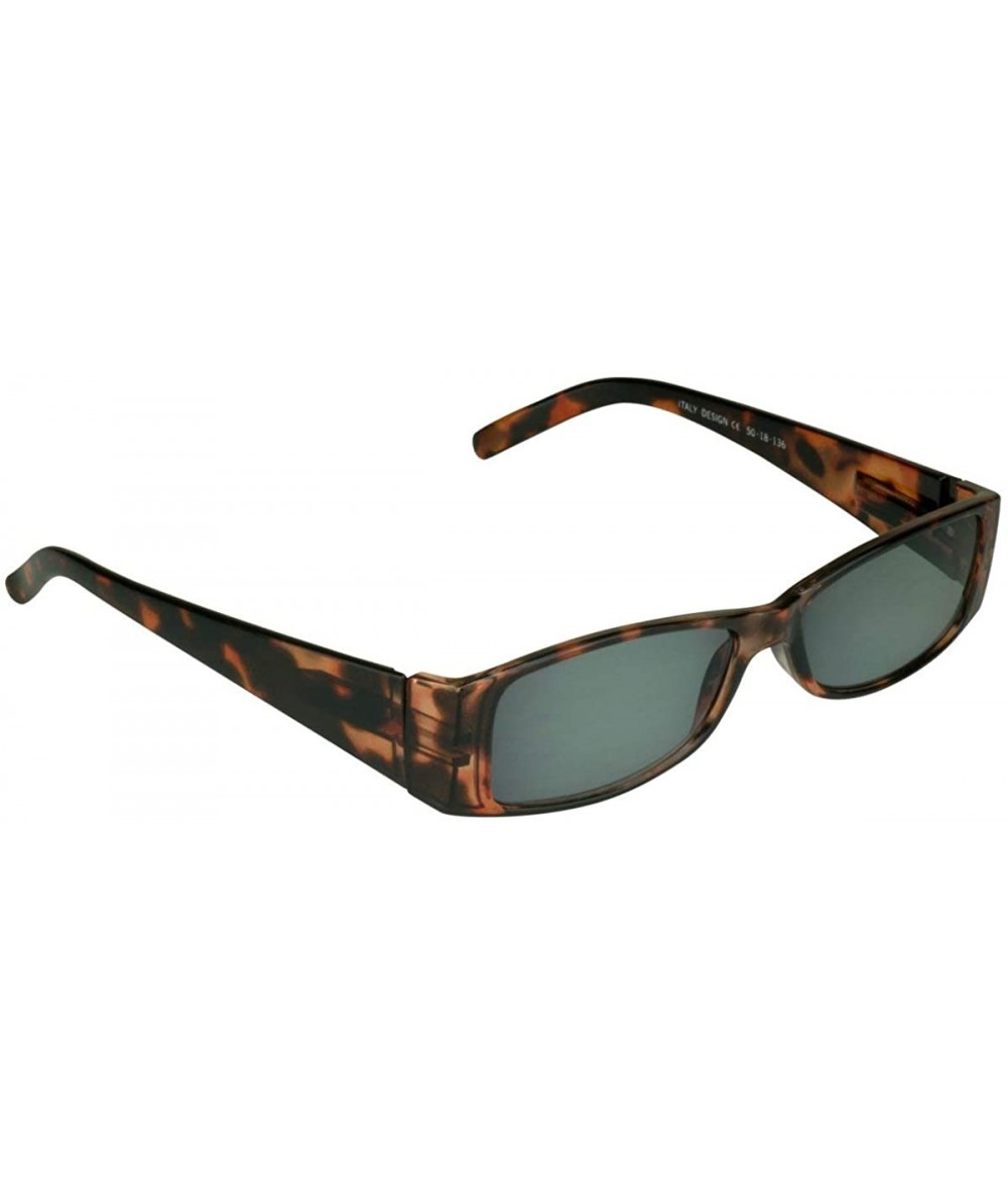 Square Womens Full Lens Reading Sunglasses Sun Reader Rectangle Plastic Frame - Tortoise Shell With Smoke - CX128DNCYI3 $22.91