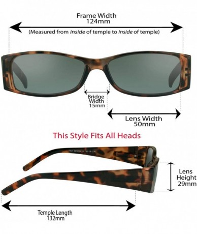 Square Womens Full Lens Reading Sunglasses Sun Reader Rectangle Plastic Frame - Tortoise Shell With Smoke - CX128DNCYI3 $22.91