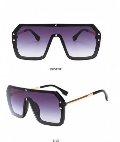 Square Women Vintage Oversized Gradient Sun Glasses Shades Female Luxury Designer UV400 Sunglass - C2 - C3197ZT8026 $19.53