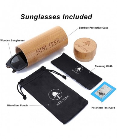 Sport Women Skateboard Wood Sunglasses Polarized Men Sun Shades with Bamboo Case - Black Frame Gray Lens - C318C4ZW3XI $52.31