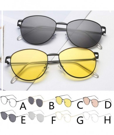 Oval Unisex Classic Oval Shape Vintage Metal Full Frame Sunglasses Retro Glasses - A - CG196QOMUCE $16.35