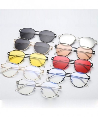 Oval Unisex Classic Oval Shape Vintage Metal Full Frame Sunglasses Retro Glasses - A - CG196QOMUCE $16.35