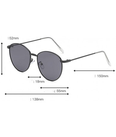 Oval Unisex Classic Oval Shape Vintage Metal Full Frame Sunglasses Retro Glasses - A - CG196QOMUCE $16.35