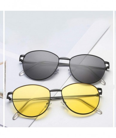 Oval Unisex Classic Oval Shape Vintage Metal Full Frame Sunglasses Retro Glasses - A - CG196QOMUCE $16.35