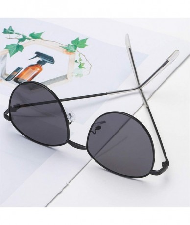 Oval Unisex Classic Oval Shape Vintage Metal Full Frame Sunglasses Retro Glasses - A - CG196QOMUCE $16.35