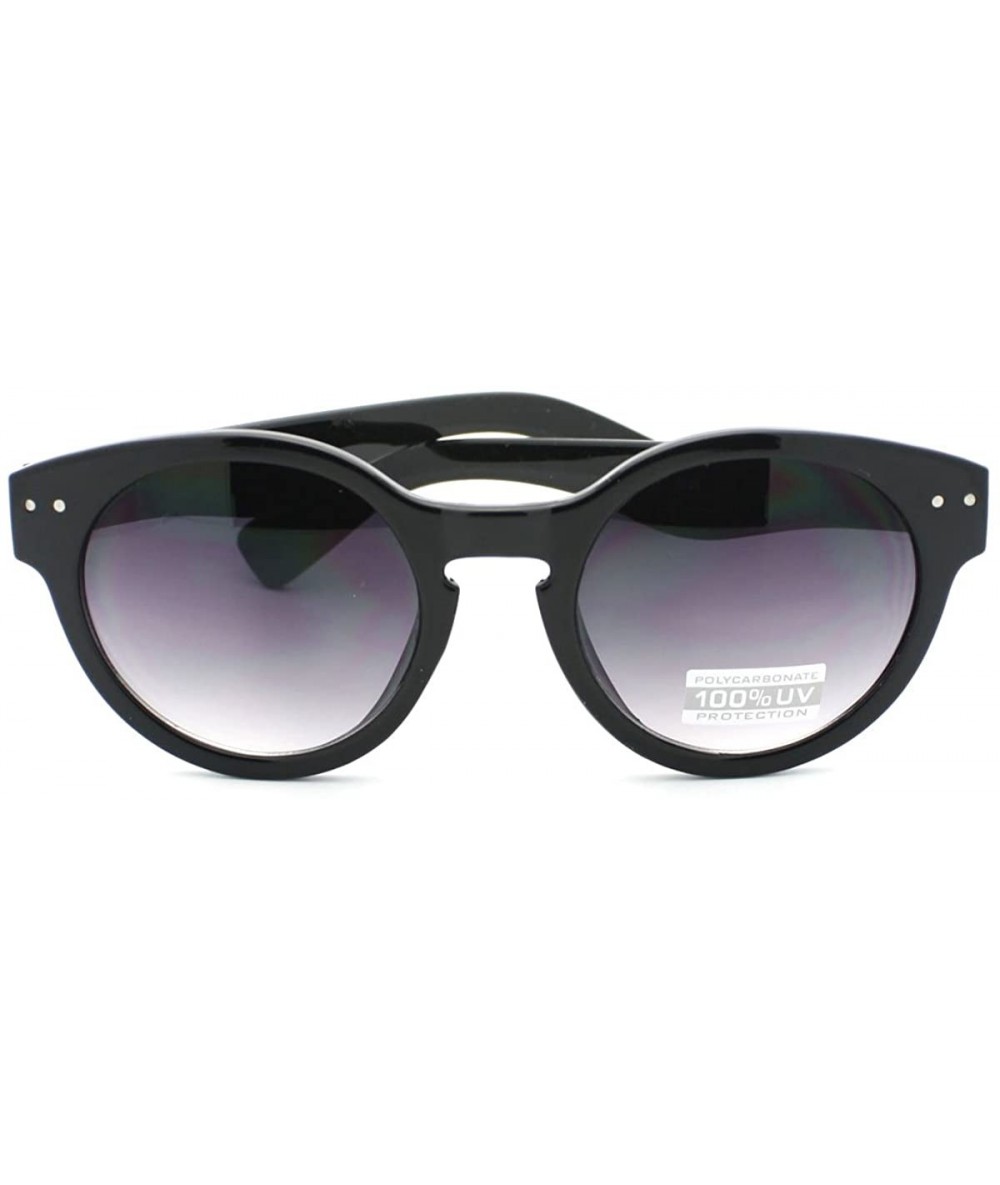 Wayfarer Designer Thick Plastic Frame Keyhole Horn Rim Sunglasses - Black - CG11CQHWVH7 $19.31