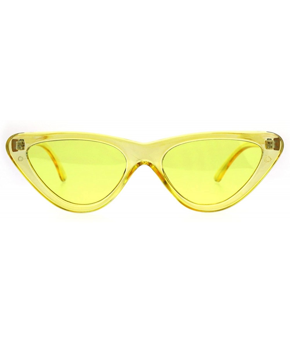 Cat Eye Womens Snug Classic Vintage Goth Cat Eye Sunglasses - Yellow - CV189U58GX8 $18.11