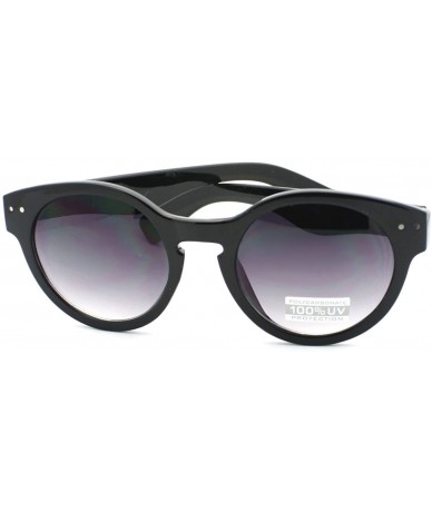 Wayfarer Designer Thick Plastic Frame Keyhole Horn Rim Sunglasses - Black - CG11CQHWVH7 $19.31