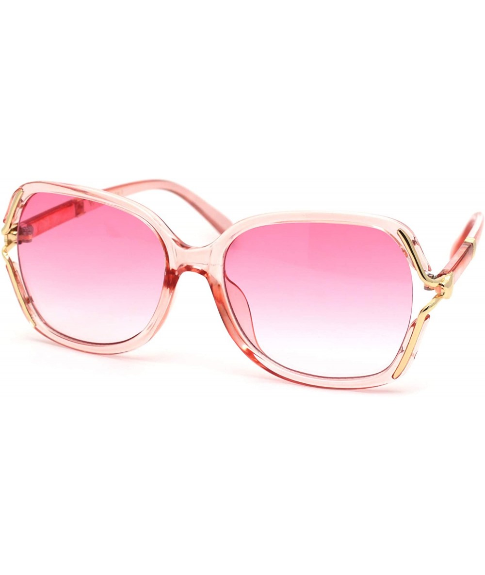 Butterfly Womens Exposed Lens Side Chic Plastic Butterfly Sunglasses - All Pink - CS18XL8YUAS $23.36