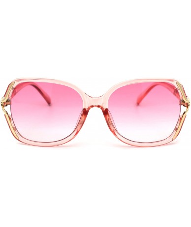 Butterfly Womens Exposed Lens Side Chic Plastic Butterfly Sunglasses - All Pink - CS18XL8YUAS $23.36