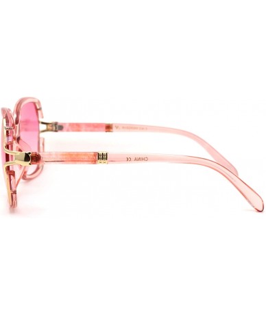 Butterfly Womens Exposed Lens Side Chic Plastic Butterfly Sunglasses - All Pink - CS18XL8YUAS $23.36